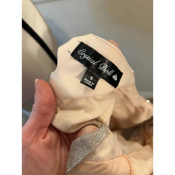 Crystal Doll Juniors Gold Sprakle A-Line Evening Gown Size 5 NEW - Picture 3 of 9